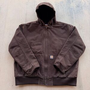 Carhartt Hooded Dark Brown Jacket 2XL